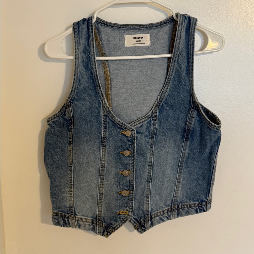 Cotton On Light Blue Denim Vest